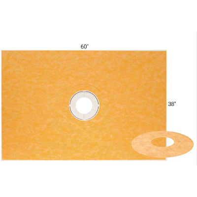38" x 60" KERDI Shower Tray Centre Drain, sloped