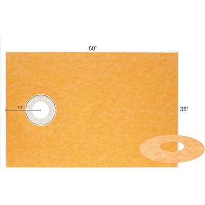 38" x 60" KERDI Shower Tray End Drain, Sloped