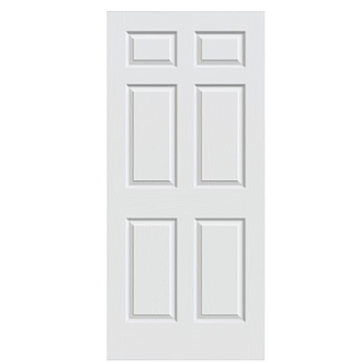 36" Colonial 6-Panel Textured Interior Door Slab – Primed White
