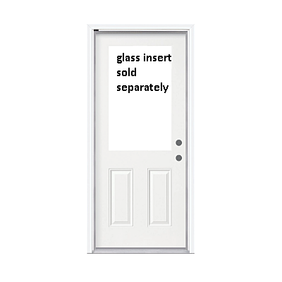 Steel Door 36" Left Hand Inswing Vinyl Clad, 4-5/8" Frame with 23X37 Cutout