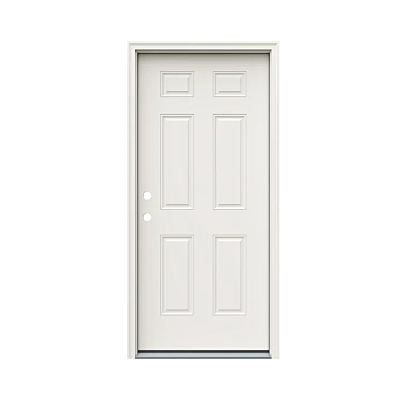 Steel Door 36" Right Hand Inswing Vinyl Clad, 6-5/8" Frame, 6 Panel