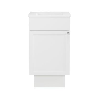 Presenza 18" White Shaker Bathroom Vanity with Ceramic Top – Single Hole – Pre-Assembled