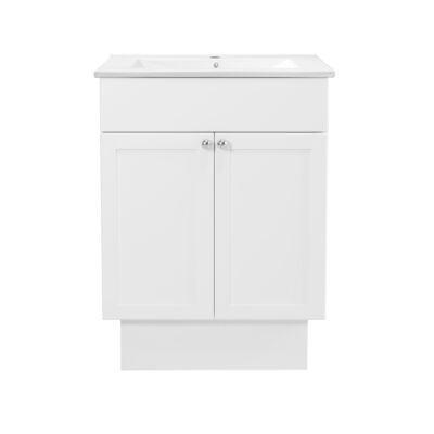 Presenza 24" White Shaker Bathroom Vanity with Ceramic Top – Single Hole – Pre-Assembled