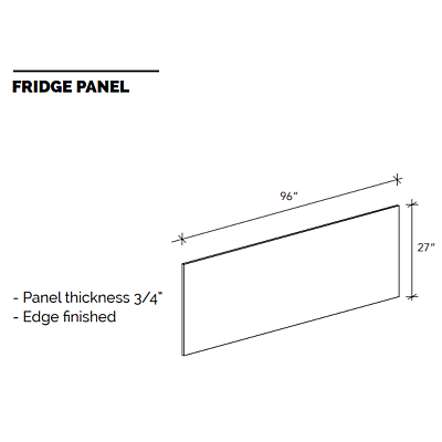 Refrigerator End Panel - White Shaker - 3/4"W x 96"H x 27"D