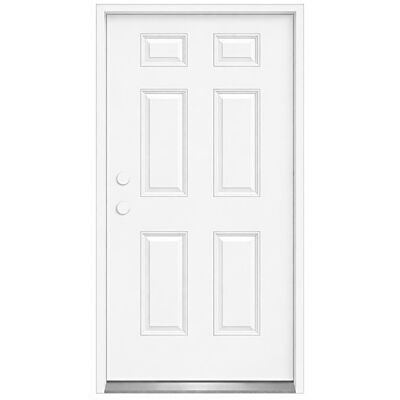 MDW 36" x 80" 6 Panel Steel Exterior Door – Right Hand Inswing – 6 5/8" Composite Frame