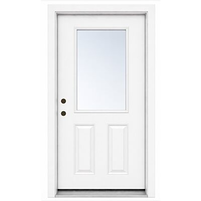 MDW 32" x 80" Steel Exterior Door – Right Hand Inswing – 4 5/8" Composite Frame – 22" x 36" (Clear Fixed Low-E)