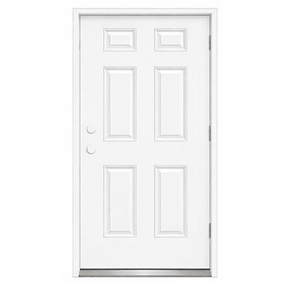 MDW 36" x 80" 6 Panel Steel Exterior Door – Right Hand Outswing – 4 5/8" Composite Frame