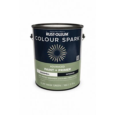 Rust-Oleum Colour Spark Interior Paint + Primer � Clay Mask Green (Eggshell) 3.78L