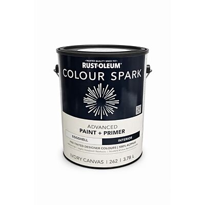 Rust-Oleum Colour Spark Interior Paint + Primer ï¿½ Ivory Canvas (Eggshell) 3.78L