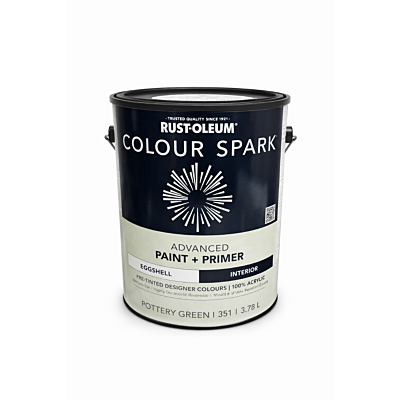 Rust-Oleum Colour Spark Interior Paint + Primer ï¿½ Pottery Green (Eggshell) 3.78L