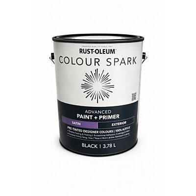 Rust-Oleum Colour Spark Exterior Paint + Primer ï¿½ Black (Satin) 3.78L